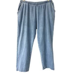 L.L.Bean Women's Denim Pull On Straight Jeans Size 1X Reg Blue